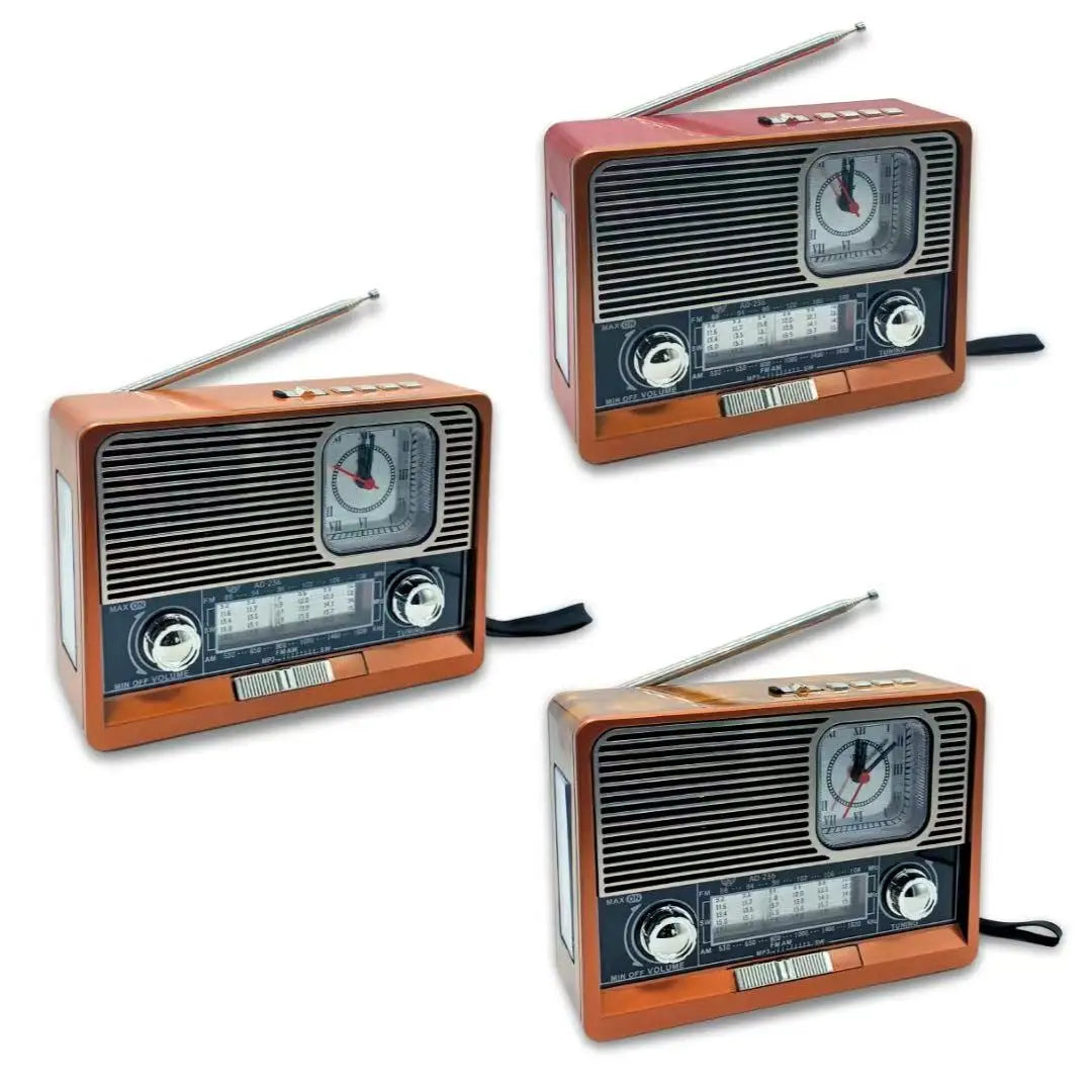 Radio Retro Vintage Am Fm Bluetooth Usb Sd Am Fm Multimídia Carregador Placa Solar com Lanterna