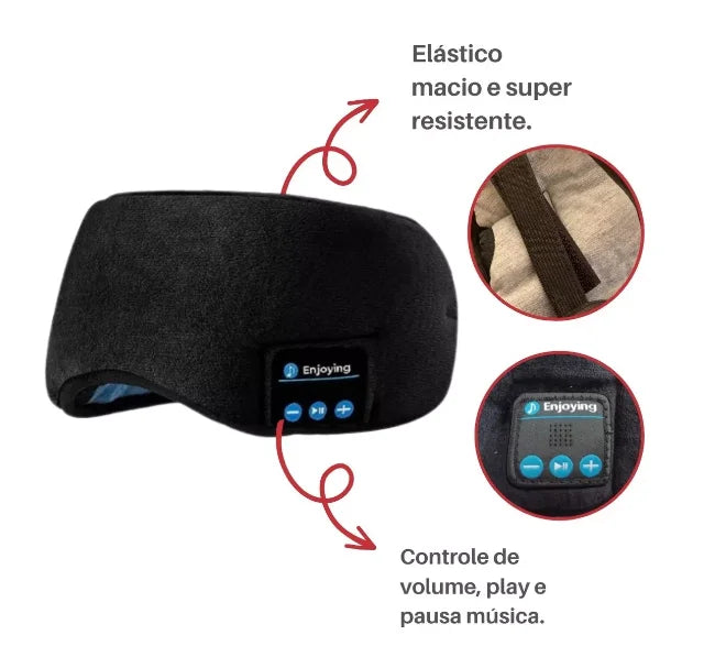 Tapa Olho Máscara de Dormir com Fone De Ouvido Bluetooth