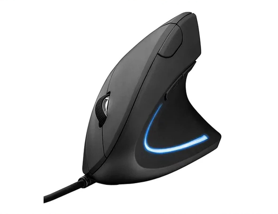 Mouse Vertical Ergonômico Led com 6 Botões Usb Com Fio
