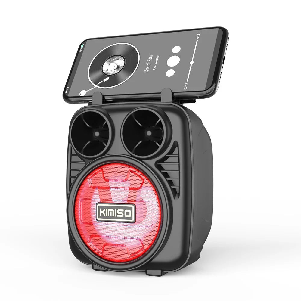 Caixa de Som Portátil  Kimiso | Recarregável, Bluetooth, Super Potente e Rádio FM