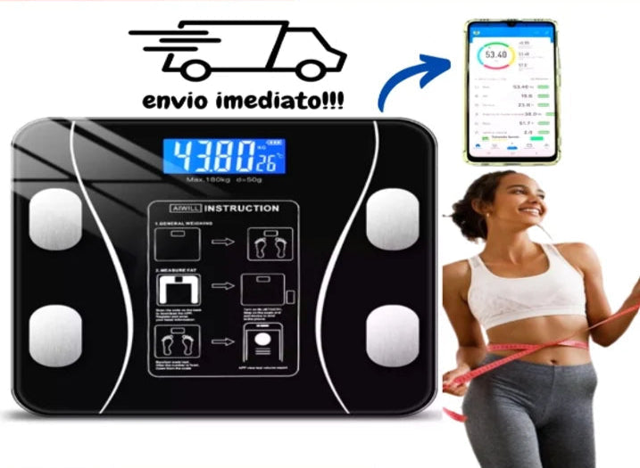 Balança Corporal de Bioimpedância Profissional Bluetooth