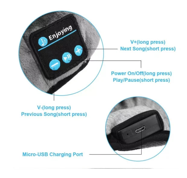 Tapa Olho Máscara de Dormir com Fone De Ouvido Bluetooth