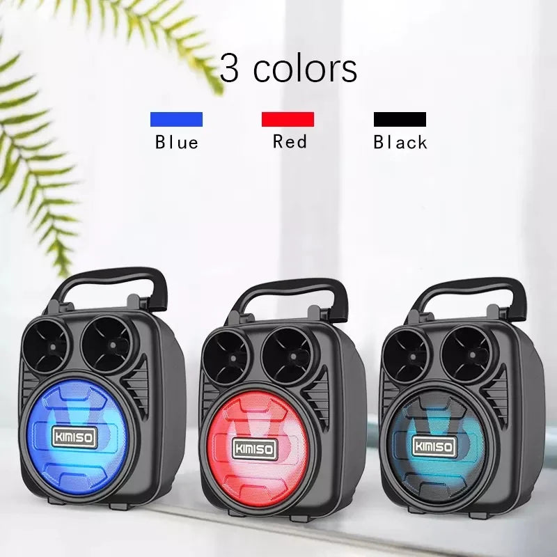 Caixa de Som Portátil  Kimiso | Recarregável, Bluetooth, Super Potente e Rádio FM