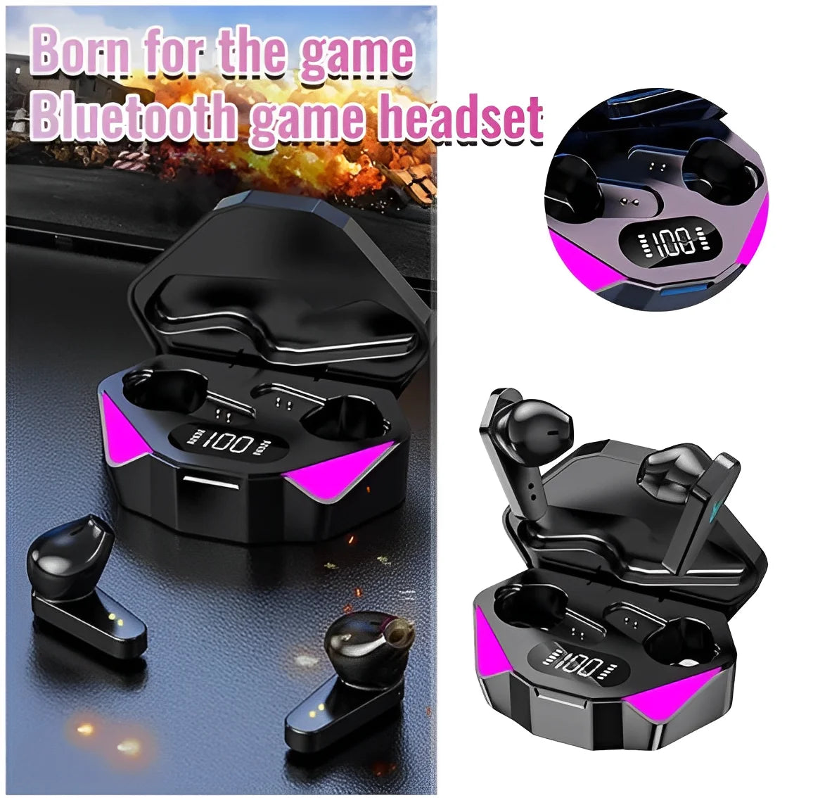 Fones de ouvido Bluetooth estéreo surround com Microfone e cancelamento de Ruído