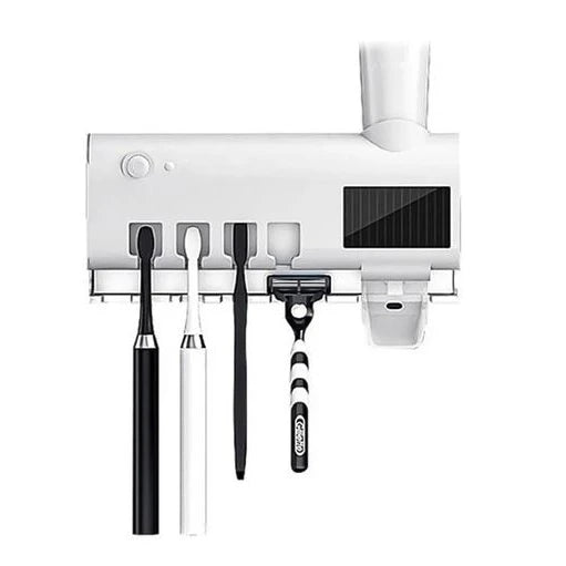 Suporte Esterilizador para Escovas de Dentes com Dispenser Automático de Creme Dental