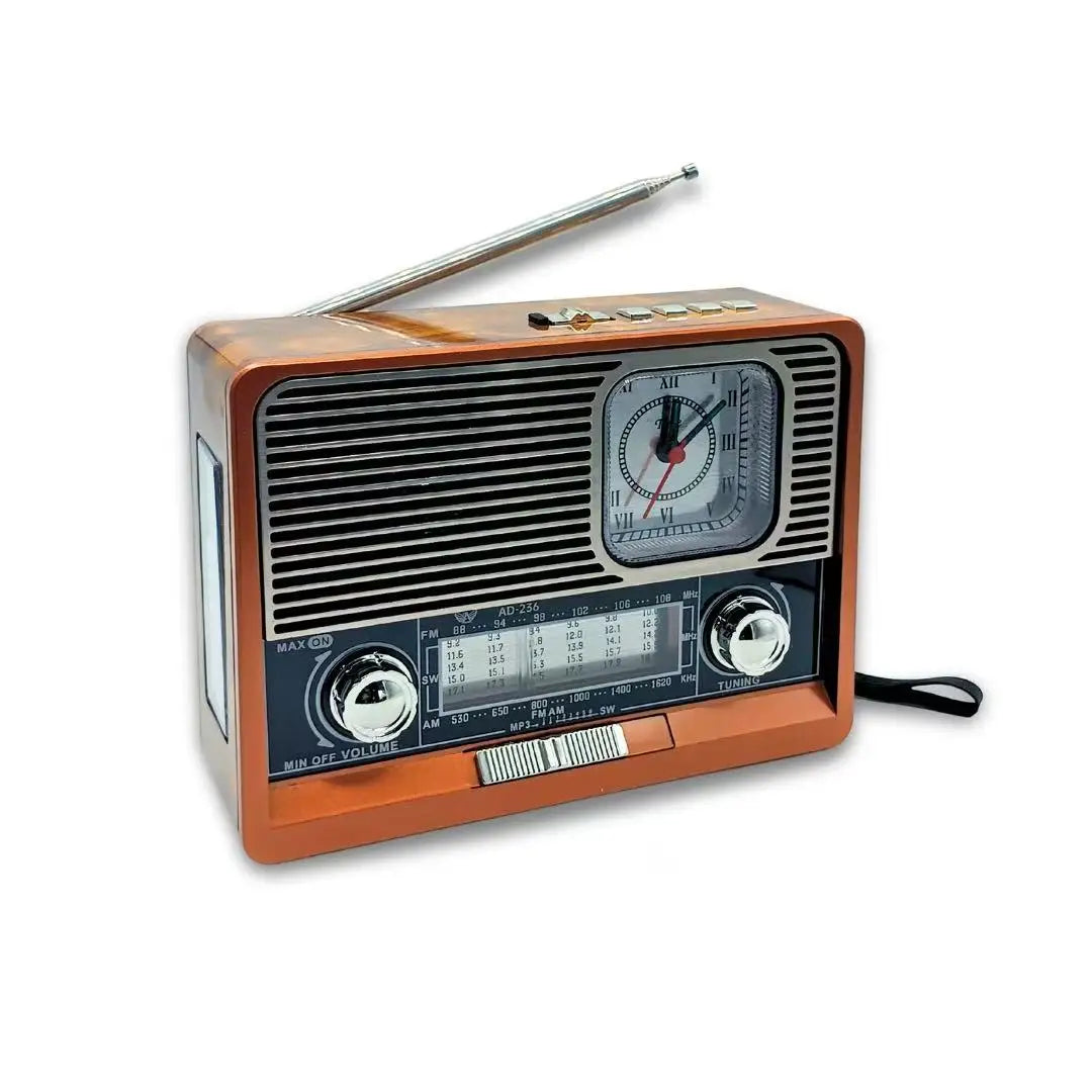 Radio Retro Vintage Am Fm Bluetooth Usb Sd Am Fm Multimídia Carregador Placa Solar com Lanterna