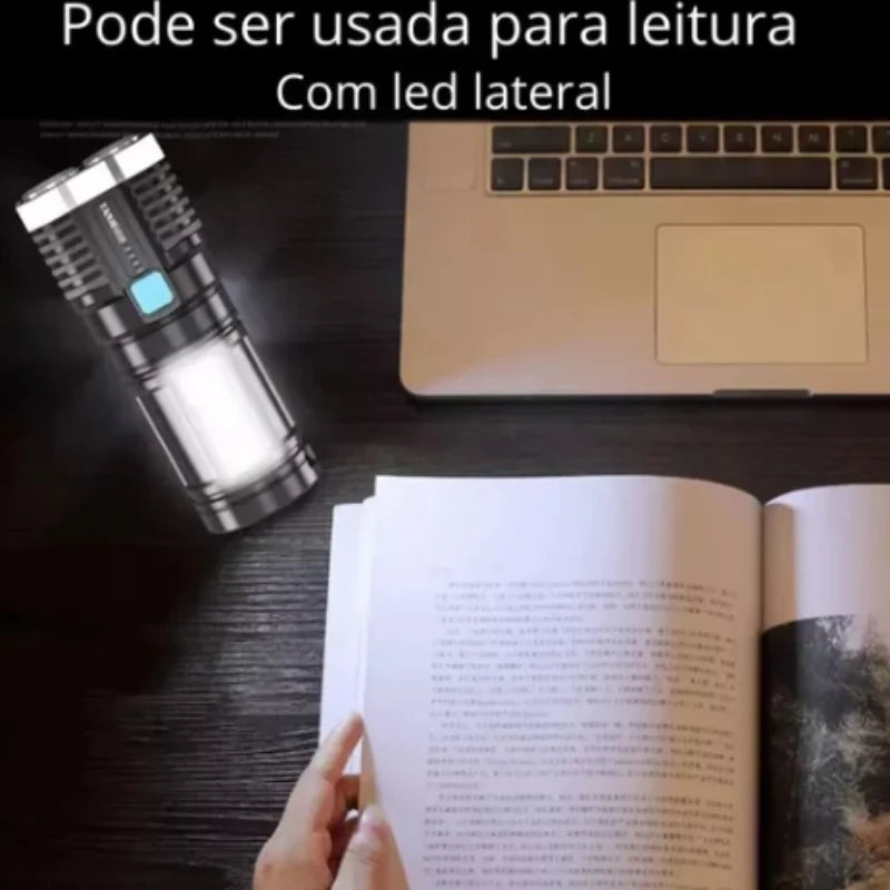 Lanterna Portátil Led Potente 5 em 1-Ultra Brilhante de Longo Alcance-Recarregável USB