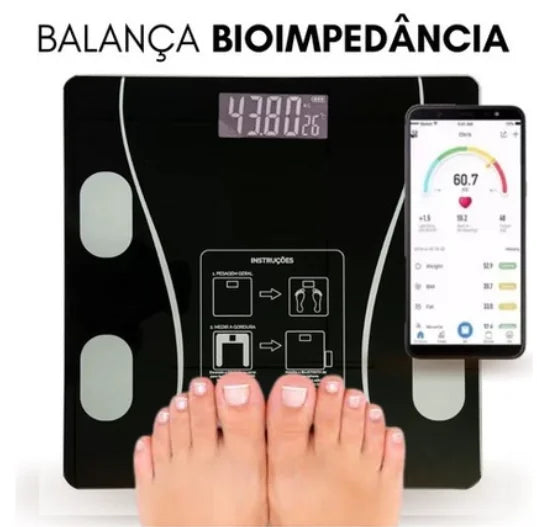 Balança Corporal de Bioimpedância Profissional Bluetooth
