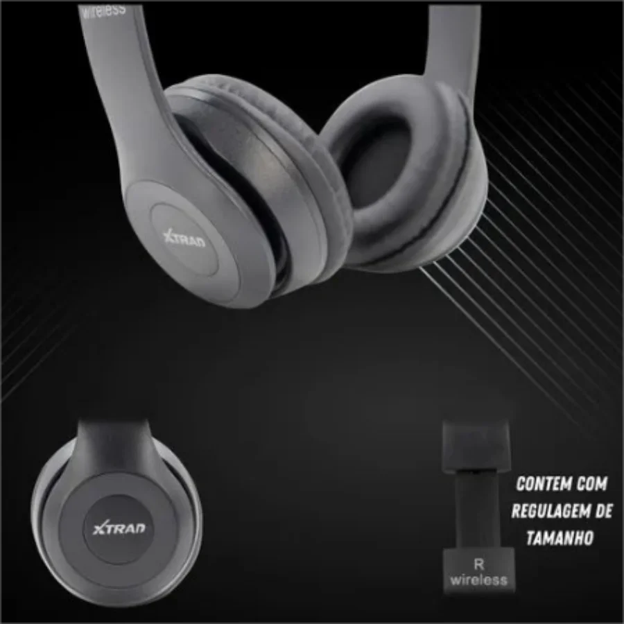 Super Fone De Ouvido Sem Fio com Microfone Xtrad Bluetooth