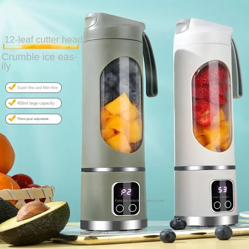 Liquidificador Portátil com 3 velocidades, 450 ml e Visor Digital