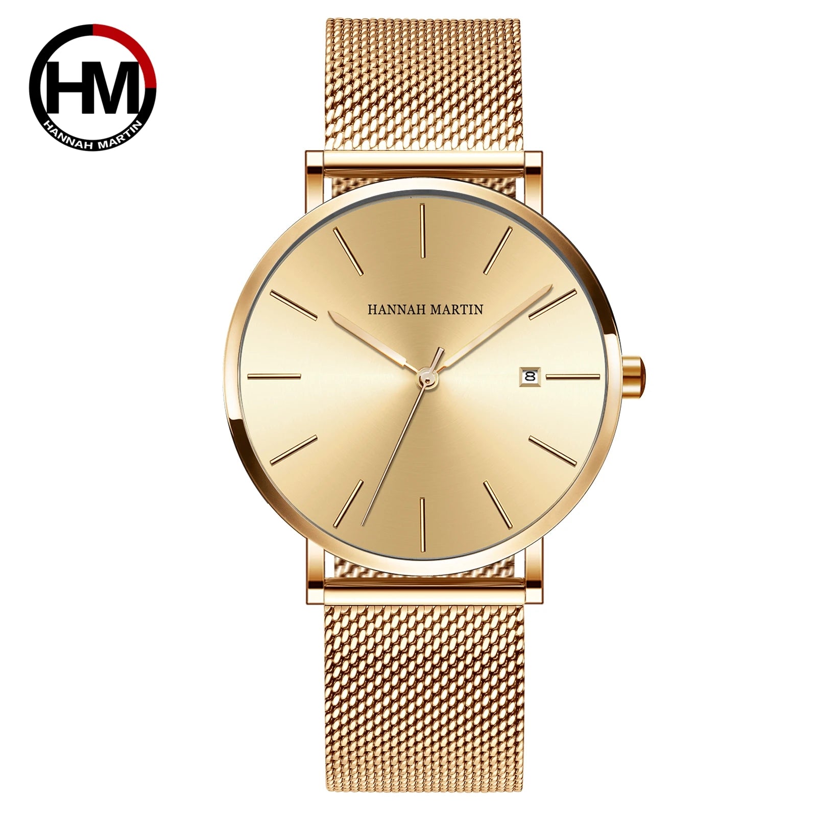 Relógio de pulso masculino clássico Bauhaus, à prova d'água, aço inoxidável, moderno, calendário empresarial, ultrafino