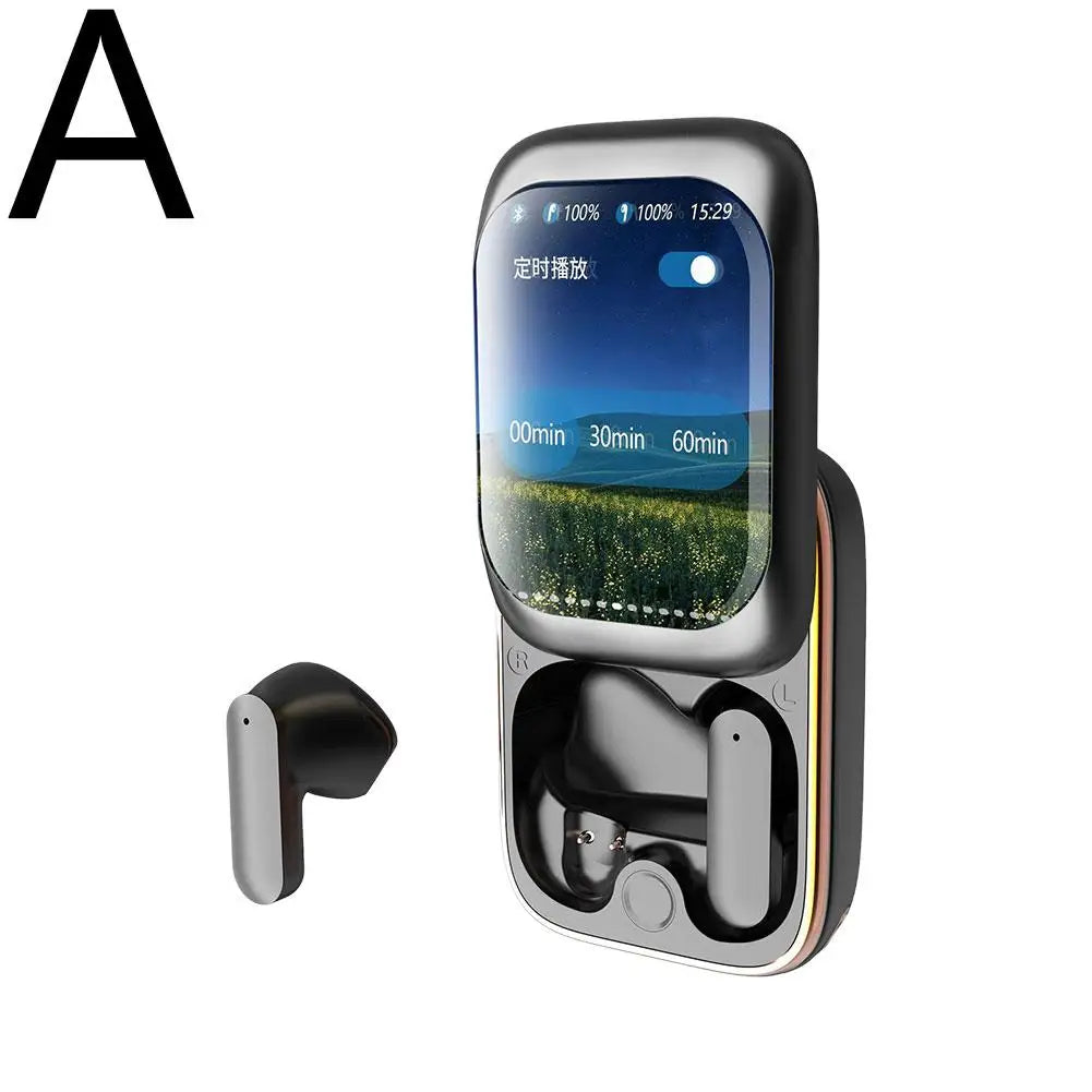 Fones de ouvido Bluetooth com tela LCD deslizante Touchscreen
