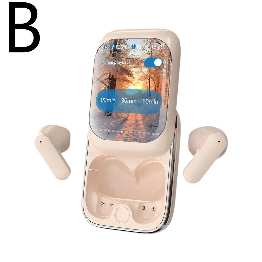 Fones de ouvido Bluetooth com tela LCD deslizante Touchscreen
