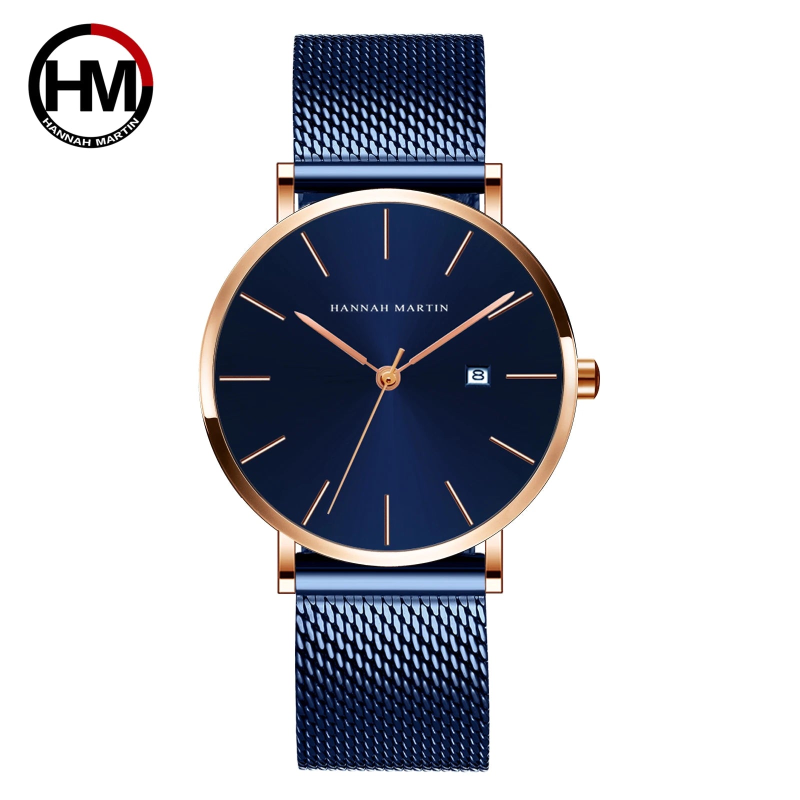 Relógio de pulso masculino clássico Bauhaus, à prova d'água, aço inoxidável, moderno, calendário empresarial, ultrafino