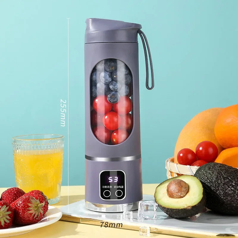 Liquidificador Portátil com 3 velocidades, 450 ml e Visor Digital