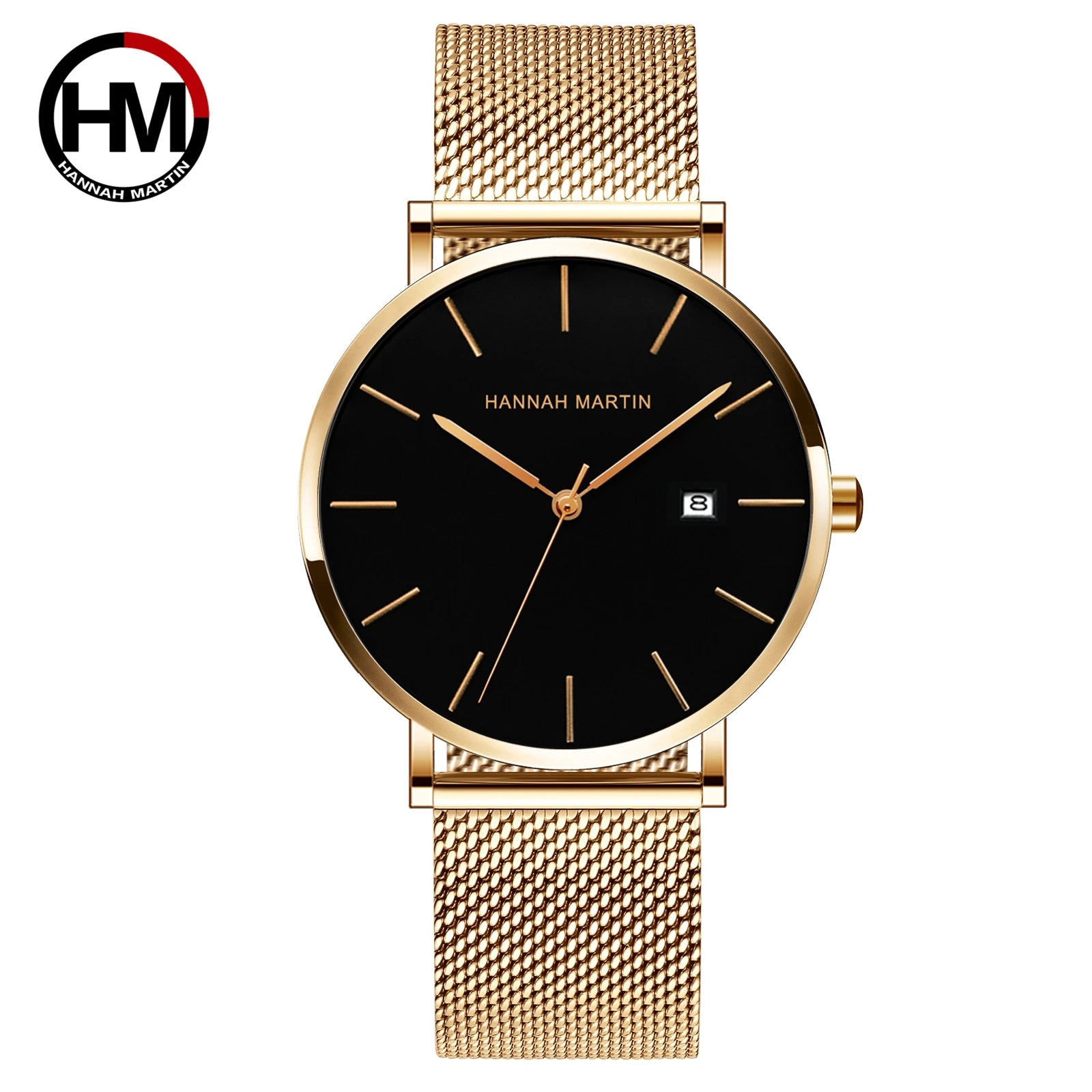 Relógio de pulso masculino clássico Bauhaus, à prova d'água, aço inoxidável, moderno, calendário empresarial, ultrafino