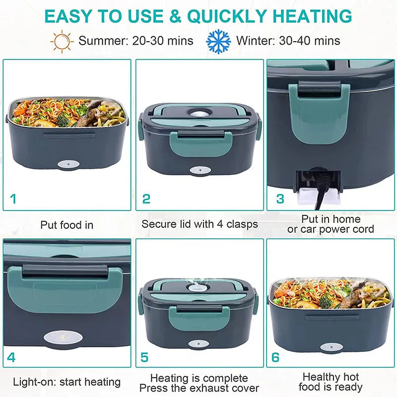 Aquecedor elétrico portátil de 1,5 L e 60 W para alimentos.