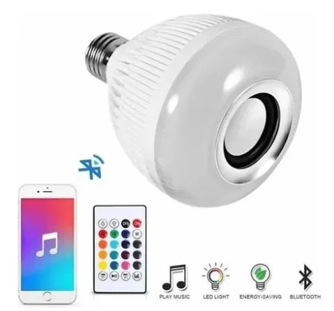 Lâmpada Bluetooth com Led RGB e Musica 12W + Controle Remoto