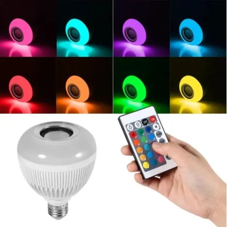 Lâmpada Bluetooth com Led RGB e Musica 12W + Controle Remoto